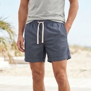 J. Crew Mens Blue Chambray Drawstring Shorts Large Sporting Life Cotton 6in